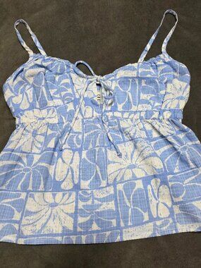 Rip Curl x Ty Williams "Artist Of The Search" Smocked Cami Top Blue | Size XS